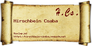 Hirschbein Csaba névjegykártya